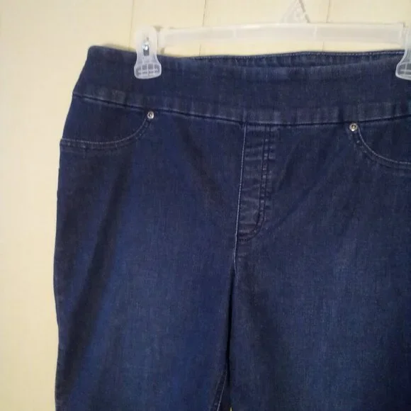 Chico's Perfect Stretch Soft Jegging Pedal Pusher Women 2.5 14 L Capri Blue - Picture 4 of 13